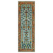 Very tall, narrow Rust and Blue runner rug cutout