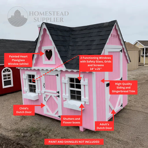 Little Cottage Company - The Victorian Playhouse Kit - Parts Labeled