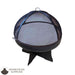 Master Flame Round Fire Pit Bowl with Standard X-Base and Grate with Carbon Steel Dome Screen