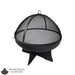 Master Flame Round Fire Pit Bowl with Standard X Base and Grate with Hybrid Steel Dome Screen