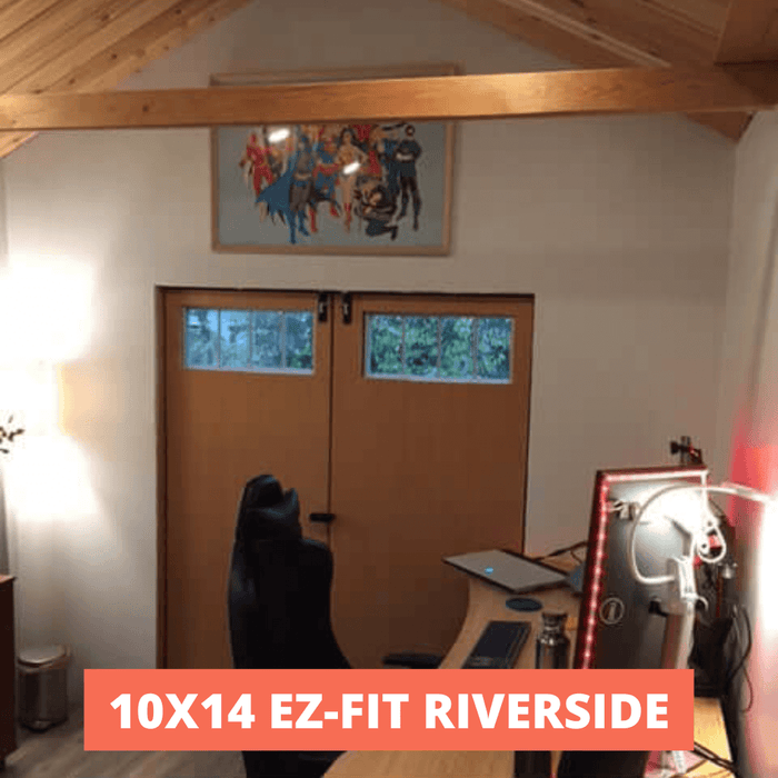 10x14 EZ Fit Riverside shed kit with interior double doors.