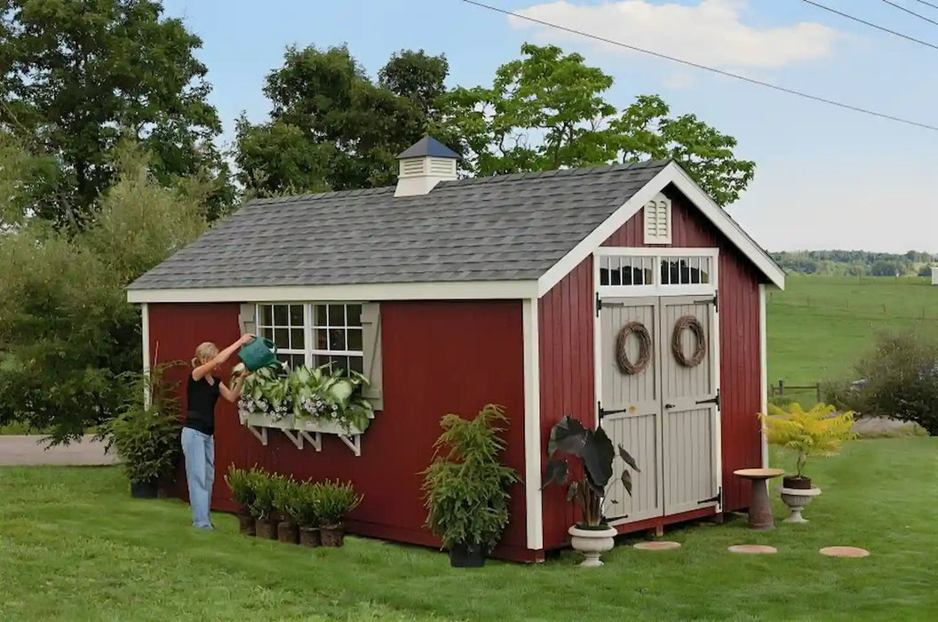 10x16 Colonial Williamsburg Shed - Painted Red