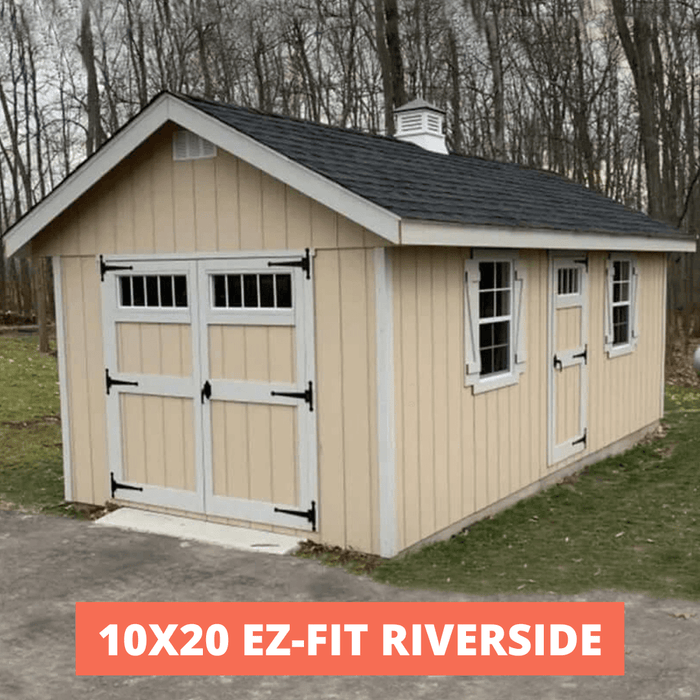 10x20 EZ Fit Riverside shed kit in yellow.