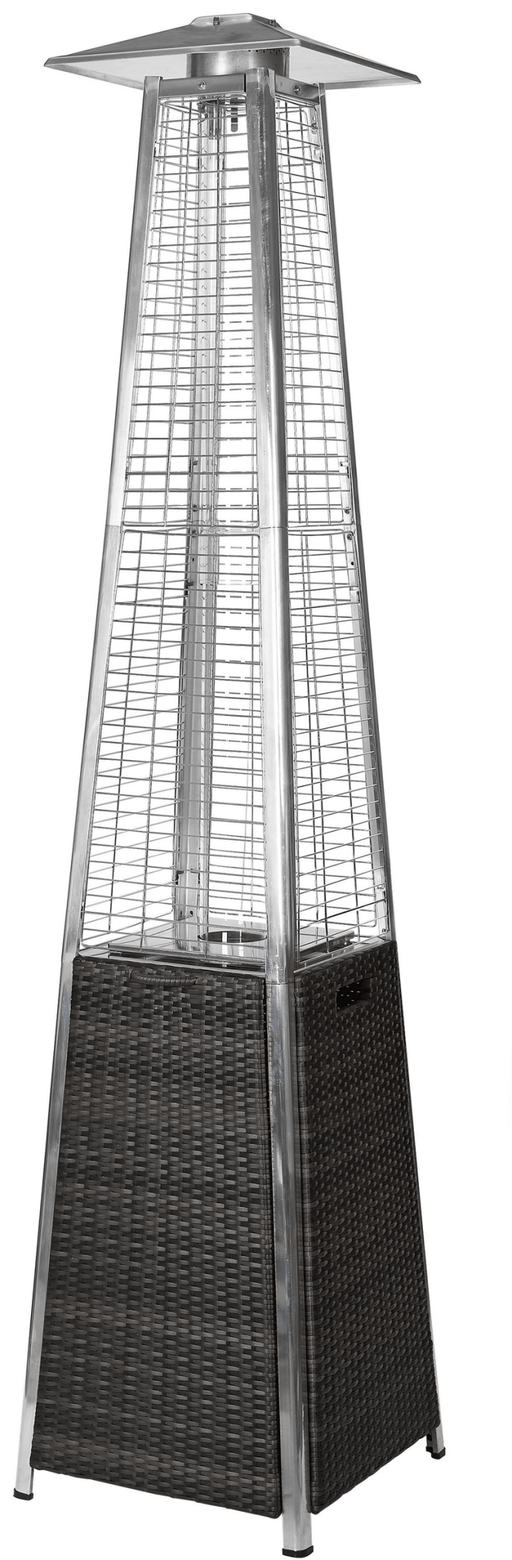 RADtec 89" Tower Flame Patio Heater - Black & Grey Wicker