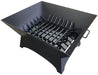 Master Flame 36" x 24" Rectangle Fire Pit with Grate, Carbon Steel With Stainless Hinge Screen - Full View