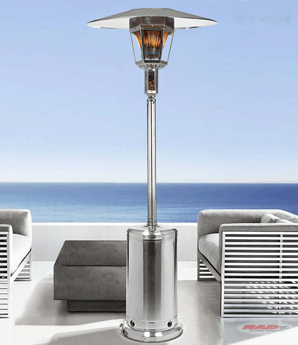 RADtec 96" Real Flame Patio Heater - Stainless Steel Living Room