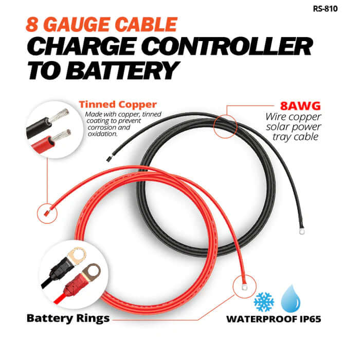 10 Gauge 10 Feet Cable Connect Charge Controller to Battery