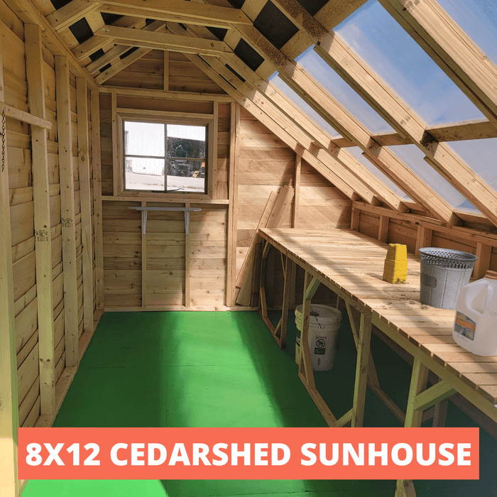 Cedarshed - 8x12 Sunhouse Cedar Greenhouse Kit - Interior