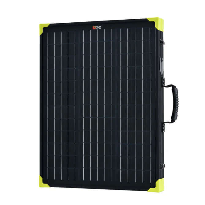 Mega 100 Watt Portable Solar Panel Briefcase - Close Back View