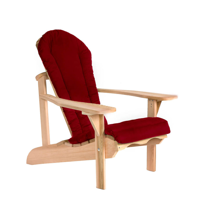 homestead cedarworks red cushion on adirondack chair