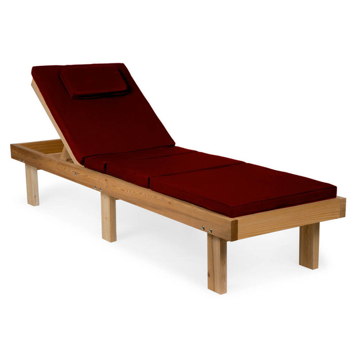 Cedar Chaise Lounger - Full View Red