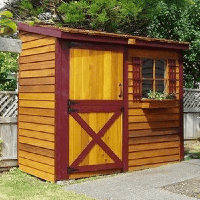 cedarshed lean to storage bayside yellow