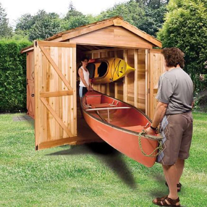 Cedarshed 16-ft x 8-ft Boathouse Gable Cedar Wood Storage Shed | Bt168