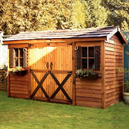 Gable Style Longhouse Backyard Double Door Cottage Shed Kit
