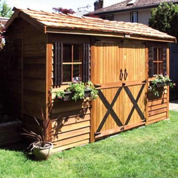 Gable Style Longhouse Backyard Double Door Cottage Shed Kit