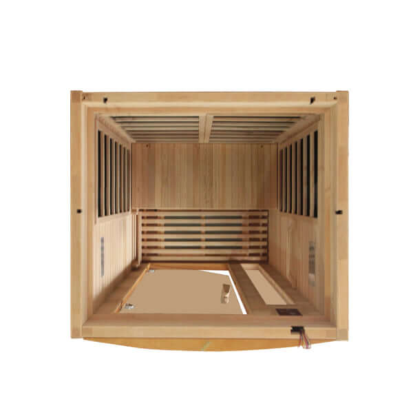 Golden Designs Dynamic Barcelona 1-2-person Infrared Sauna with Low EMF in Canadian Hemlock - Top View