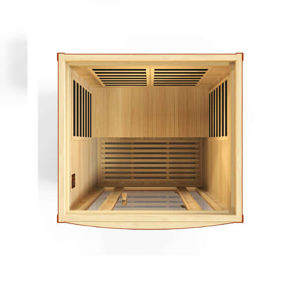 Golden Designs Dynamic San Marino 2-person Infrared Sauna with Low EMF in Canadian Hemlock - Top View