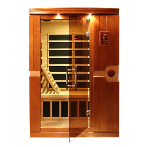 Golden Designs Dynamic Venice 2-person Infrared Sauna with Low EMF in Canadian Hemlock - Front View