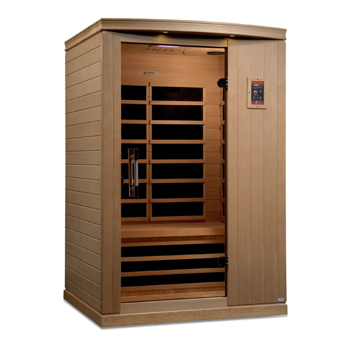 Golden Designs Dynamic Venice Elite 2-person Infrared Sauna with Ultra Low EMF in Canadian Hemlock - Full View