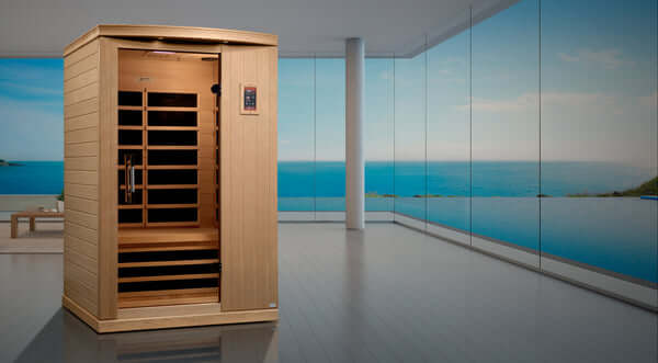 Golden Designs Dynamic Venice Elite 2-person Infrared Sauna with Ultra Low EMF in Canadian Hemlock - Indoor