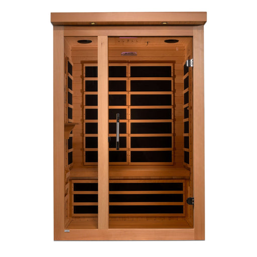 Golden Designs Dynamic Llumeneres 2-person Infrared Sauna with Ultra Low EMF in Canadian Hemlock - Front View