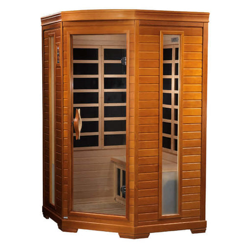 Golden Designs Dynamic Heming 2-person Infrared Sauna with Low EMF in Canadian Hemlock - Front View