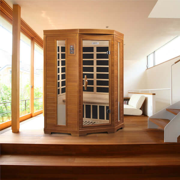 Golden Designs Dynamic Heming 2-person Infrared Sauna with Low EMF in Canadian Hemlock - Indoor