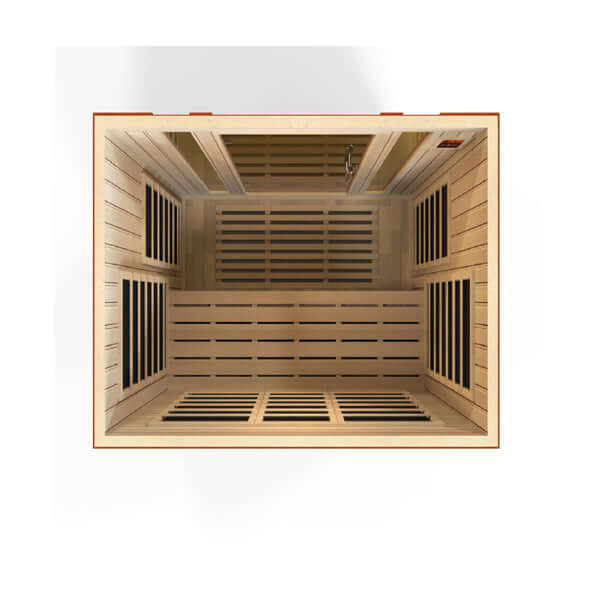 Golden Designs Dynamic Bellagio 3-person Infrared Sauna with Low EMF in Canadian Hemlock - Top View