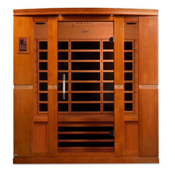 Golden Designs Dynamic Bergamo 4-person Infrared Sauna with Low EMF in Canadian Hemlock - Front View