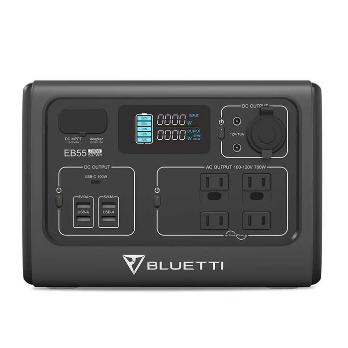 BLUETTI EB55 Portable Power Station | 700W 537Wh - Front View