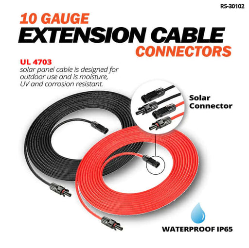 10 Gauge 30 Feet Solar Extension Cable