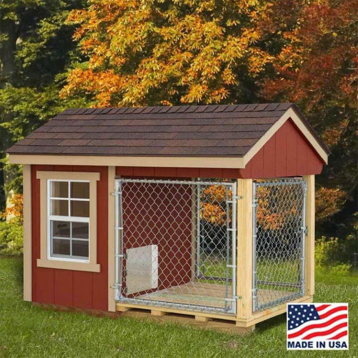EZ-Fit Sheds 4'x7' Outdoor Small Dog Kennel with Run