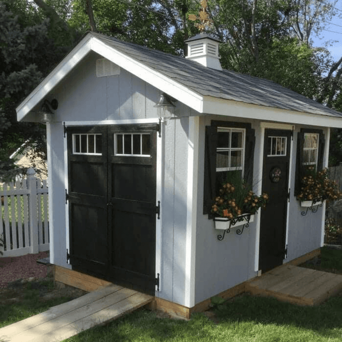 EZ Fit Riverside shed kit in gray color