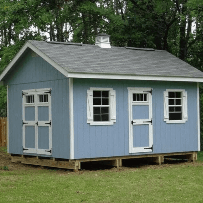 EZ-Fit Riverside Shed Kit in Light Blue - Durable Backyard Storage Shed with White Trim
