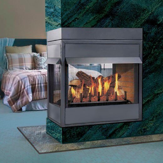 Elite Gemini See-Thru Burner Propane Gas with Safety Pilot Valve with  Charred Split Oak Log Set | Master Flame