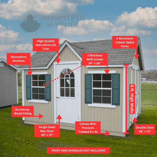 Little Cottage Company Classic Wood Cottage Shed Kit