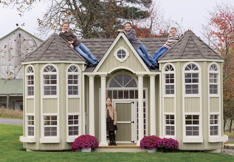 The Grand Portico Mansion Playhouse Kit - Front View