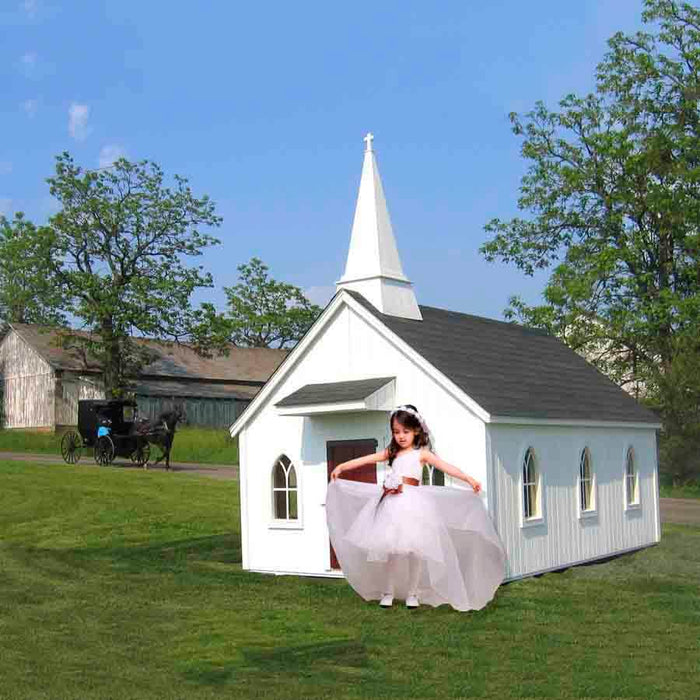 Little Cottage Chapel Playhouse Kit - Full View
