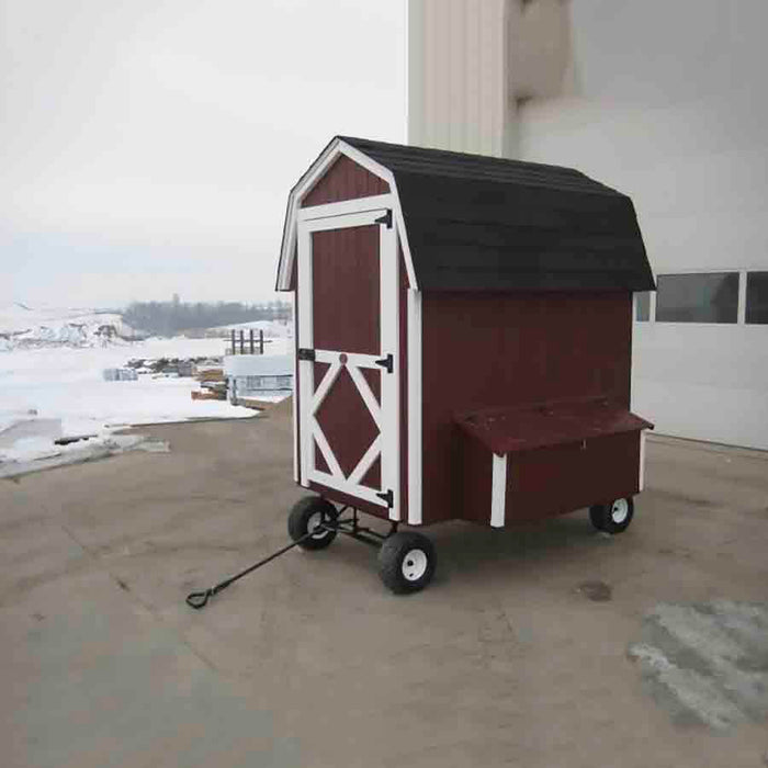 4x6 Gambrel Barn Coop Kit with Wheels - Full View