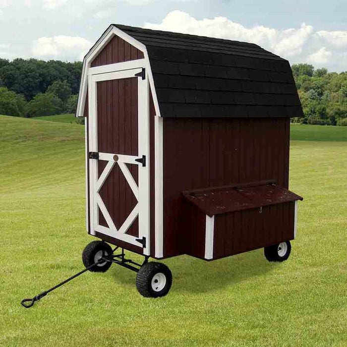 4x6 Gambrel Barn Coop Kit with Wheels - Full View
