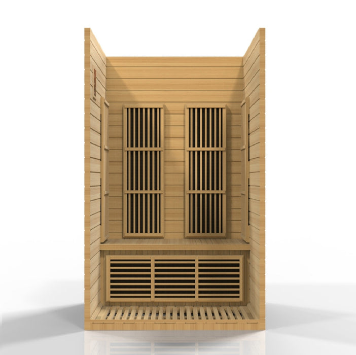 Golden Designs Maxxus Seattle 2-Person Infrared Sauna with Low EMF in Canadian Hemlock