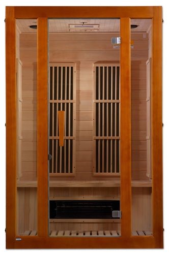 Golden Designs Maxxus Aspen Dual Tech 2-Person FAR Infrared Sauna with Low EMF in Canadian Hemlock