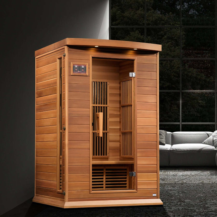 Golden Designs Maxxus 2-Person Infrared Sauna with Near Zero EMF in Canadian Red Cedar - Indoor