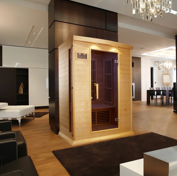 Golden Designs - Maxxus 2-Person FAR Infrared Sauna with Low EMF in Canadian Hemlock - Indoor