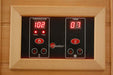 Golden Designs Maxxus Corner 3-Person Infrared Sauna with Near Zero EMF in Canadian Red Cedar - Controls