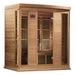 Golden Designs Maxxus Corner 4-Person Infrared Sauna with Near Zero EMF in Canadian Red Cedar - Full View