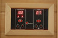 Golden Designs Maxxus Corner 4-Person Infrared Sauna with Near Zero EMF in Canadian Red Cedar - Controls