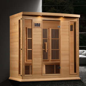 Golden Designs Maxxus 4-Person Infrared Sauna with Near Zero EMF in Canadian Hemlock
