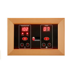 Golden Designs Maxxus Corner 3-person Full Spectrum Infrared Sauna with Near Zero EMF in Canadian Red Cedar - Controls