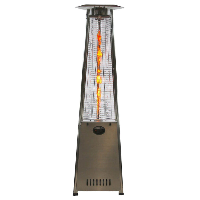 Natural Gas Pyramid Patio Heater - Stainless Steel - Full View